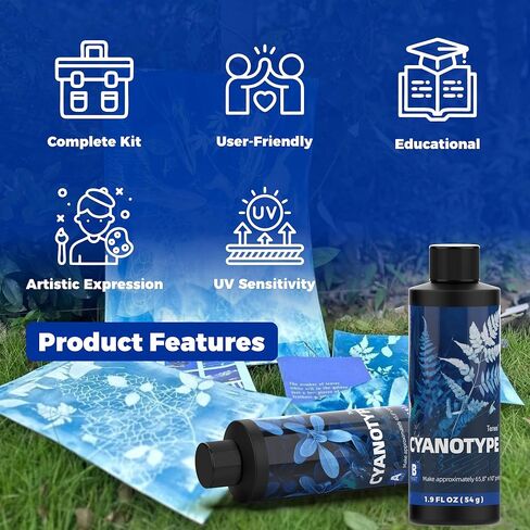 Cyanotype Sensitizer Set, Complete Cyanotype Kit for Sun Printing, Cyanotype Chemicals Kit for Cyanotype Dye Projects on Fabric and Paper, Ideal Cyanotype Sensitizer Kit for Beginners and Artists in Saudi Arabia