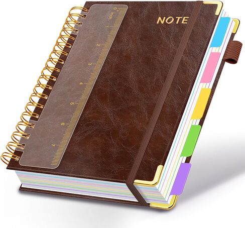Hardcover Spiral Notebooks for Work 8.5''x 11'', 300 Pages 5 Subject Notebook with Dividers & Tabs, A4 Spiral Journal for Women, College Ruled Notebook for School Students Note-Taking in Saudi Arabia