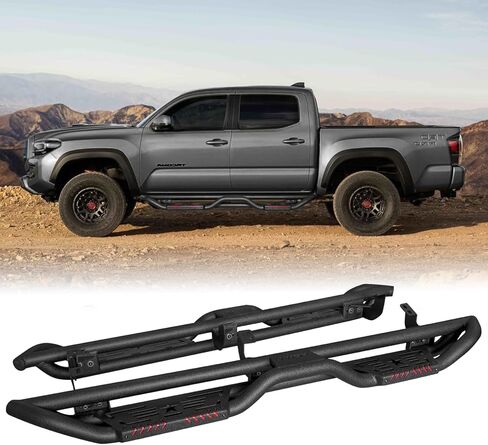 لوح تشغيل فولاذي لـ 2010-2024 Toyota 4Runner Trail Edition و2014-2024 4Runner SR5/TRD Pro Model (بدون تنانير جانبية) شريط Nerf/خطوات جانبية (نسيج أسود) in Kuwait