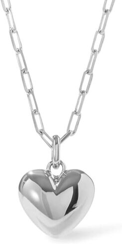 قلادة منتفخة على شكل قلب مطلية بالذهب عيار 14 قيراط سلسلة مشبك ورق أنيقة قلادة منتفخة قلادة ساحرة مجوهرات للنساء in Kuwait