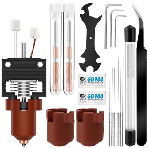 K1C Upgrade Ceramic Heating Block Hotend Kit, 0.2/0.4mm Quick Swap Nozzle Kit, with Silicone Cover, Cleaning Needles and Tools, 3D Printer Hotend 600mm/s High-Speed, Compatible with K1/K1 MAX/K1C in Saudi Arabia