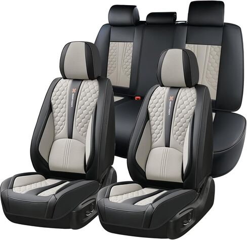 for Subaru Crosstrek 2016-2024 Car Seat Covers, Red Edge Car Seat Covers, Premium Leather, 5 Seats Full Set, Waterproof, Anti-Slip, Beautify Interior, Beautify The Interior of Old Cars in Saudi Arabia