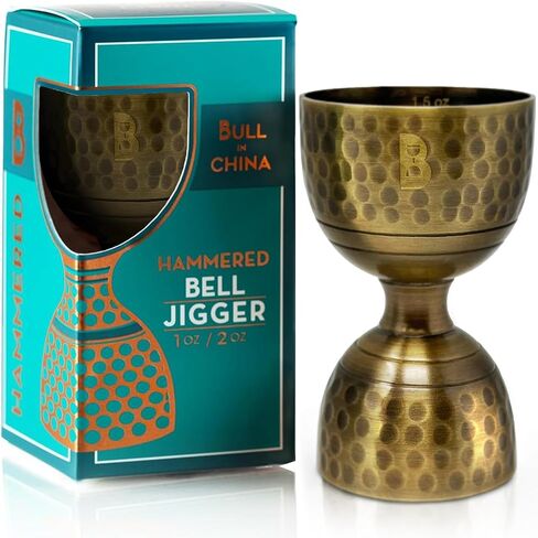 Hammered Bell Jigger من Bull In China - نحاس فاخر 100% مع قياسات من 0.25 أونصة إلى 2 أونصة للكوكتيلات والحانات والسقاة in Kuwait