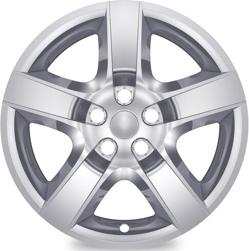 4-Pack 17 inch Hubcaps Compatible with Chevrolet Chevy Malibu 2008-2012, FIT 17" Steel Wheel ONLY, Trim: LS, (Bright Black Color Wheel Cover) in Saudi Arabia