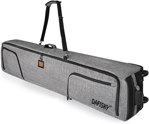 DAFISKY Ski Bags for Air Travel - Ski Bag with Wheels Fit Single Snowboard or Double Skis up to 175 or 190 cm All-Round Padded Protection for Boots, Helmet, Ski Gear in Saudi Arabia