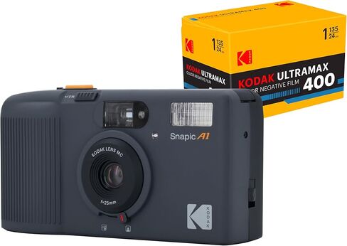 KODAK Snapic A1 35mm Film Camera 35mm, Reusable, 2-Zone Focus, Lightweight, Compact (Rhino Grey) (Film & AAA Battery are not Included) in Kuwait