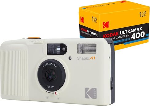 KODAK Snapic A1 35mm Film Camera 35mm, Reusable, 2-Zone Focus, Lightweight, Compact (Rhino Grey) (Film & AAA Battery are not Included) in Kuwait