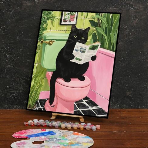 Christmas Paint by Number for Adults with Wooden Frame- Cartoon Framed Paint by Numbers for Adults, Easy Paint with Numbers DIY Acrylic Oil Painting Kits for Christmas Home Wall Decor(8X8inch) in Saudi Arabia