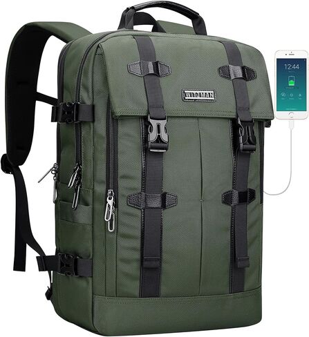 WITZMAN Travel Laptop Backpack for Men Fit 17 inch Computer Carry-on Airline Approved with USB Charging Port(B716 Black) in Saudi Arabia
