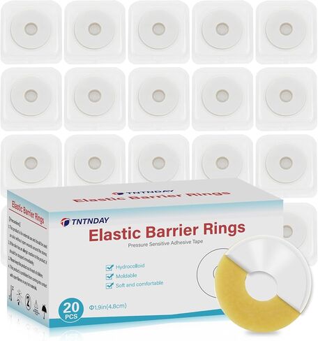 30PCS Ostomy Barrier Strips and Rings Sets, Ostomy Supplies for Colostomy Bag, Elastic Leakproof Skin Extender Rings, Protector Seal for Ilostomy Bag, 20 Strips & 10 Rings in Saudi Arabia