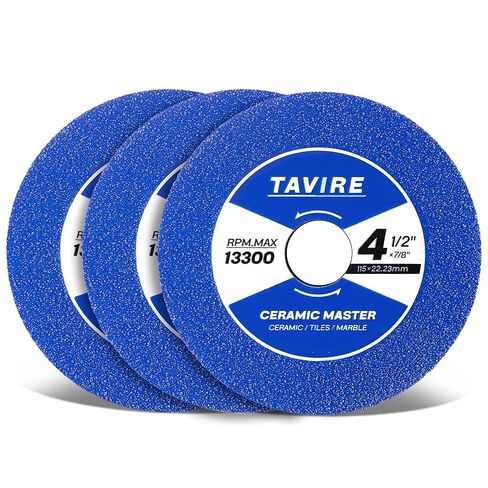3 Pack 4-1/2 Inch Diamond Saw Blade for Angle Grinder, 7/8" Arbor Tile Cutter Blade for Cutting Porcelain/Tile/Ceramic/Granite/Marble/Brick, Wet/Dry Cutting Disc with Adapters 5/8" & 4/5" in Saudi Arabia