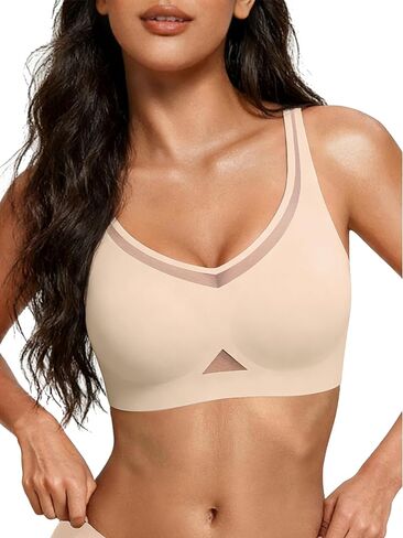 Avidlove حمالات الصدر اللاسلكية للنساء شبكة تغطية كاملة جيلي مبطن Bralette لا Underwire رفع حمالة الصدر اليومية سلس in Kuwait