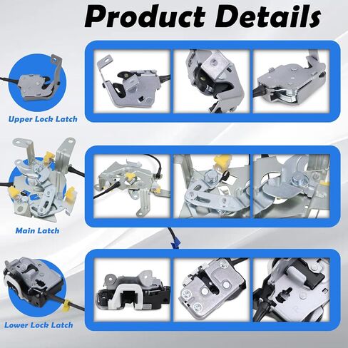 مزلاج قفل الباب الخلفي وكابل جانب السائق الأيسر متوافق مع 1999-2007 Ford F250 F350 F450 F550 Super Duty المزالج العلوية والسفلية تحل محل مجموعة المزالج # 6C3Z-28264A01-A 6C3Z28264A01A in Kuwait