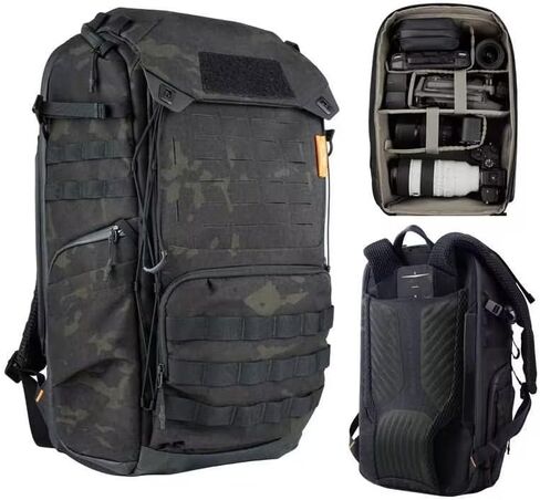 حقيبة ظهر للكاميرا التكتيكية PGYTECH OneMo TAC 25L، حقيبة كاميرا تصوير فوتوغرافي مقاومة للماء DSLR/SLR/بدون مرآة مع حقيبة كمبيوتر محمول 15.6 بوصة، حامل ثلاثي القوائم وغطاء للمطر (كامو ليلي داكن) in Kuwait