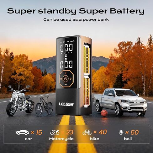 Tire Inflator Portable Air Compressor Air Pump for Car Tires Cordless Electric 180PS for Car, Motorcycle, Bike, Ball, with Tire Gauge Pressure-Black in Saudi Arabia