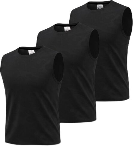 Surenow الرجال بلا أكمام كامو تانك القمم 3 حزمة الصيف تنفس تجريب المحملة مريحة سريعة الجافة العضلات قمصان للرجال in Kuwait