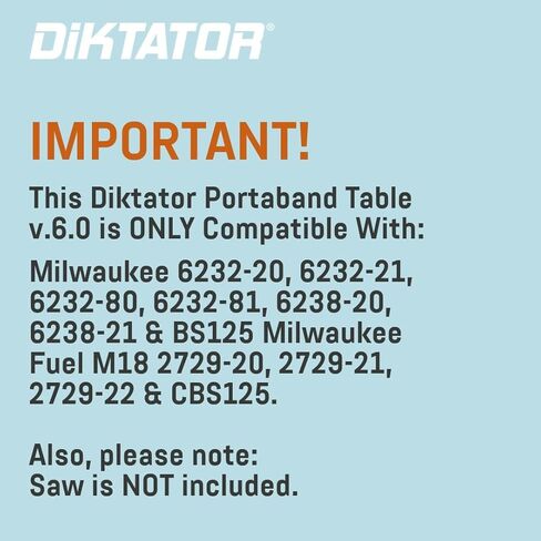 طاولة OBM Portaband V6.0 - حامل فولاذي عالي التحمل لمناشير Milwaukee Portaband - فتحات قياس ميتري - تجميع سريع - المنشار غير متضمن in Saudi Arabia