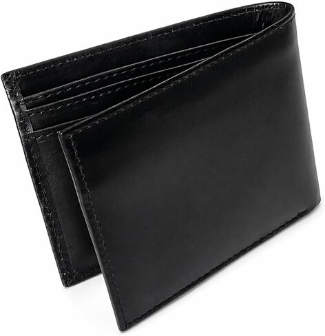 Men's Classic Genuine Leather Bifold Wallet, Black (Black) in Saudi Arabia