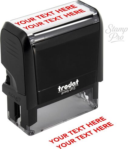 Stamp Pro Self Inking 2 Line Custom Stamp – Personalized Name or Text Stamp for Home, School, Crafts & Business Use – Choose Size, Font Style & Ink Color (Small) in Saudi Arabia
