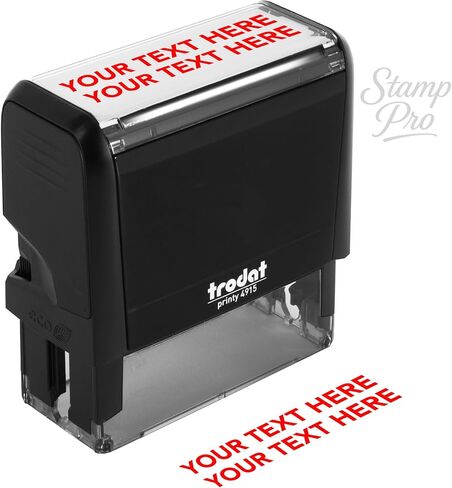 Stamp Pro Self Inking 2 Line Custom Stamp – Personalized Name or Text Stamp for Home, School, Crafts & Business Use – Choose Size, Font Style & Ink Color (Small) in Kuwait