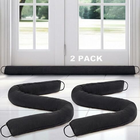 Gisafai 2 قطعة 60 بوصة طويلة مسودة الباب سدادة تحت الباب مسودة مانع الضوضاء سدادة تحت مسودة الباب مانع لأسفل الباب in Kuwait