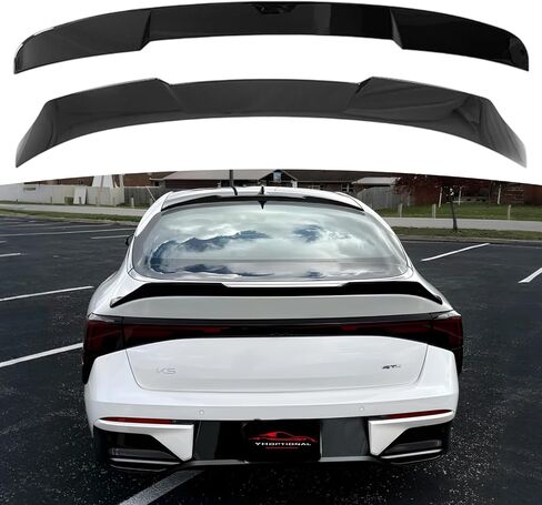 طقم هيكل جناح جناح خلفي لـ 2025-2026 Kia K5 GT-Line/GT/LXS/EX/LX/Optima، ملحقات خط Kia K5 GT Line جناح خلفي وجناح خلفي للنافذة العلوية (أسود لامع) in Kuwait