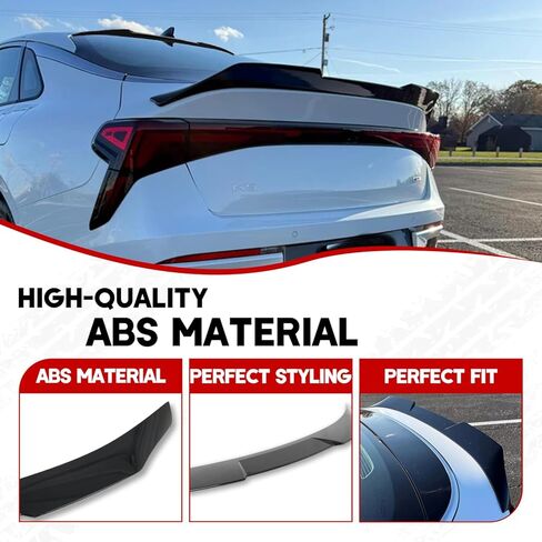 طقم هيكل جناح جناح خلفي لـ 2025-2026 Kia K5 GT-Line/GT/LXS/EX/LX/Optima، ملحقات خط Kia K5 GT Line جناح خلفي وجناح خلفي للنافذة العلوية (أسود لامع) in Kuwait