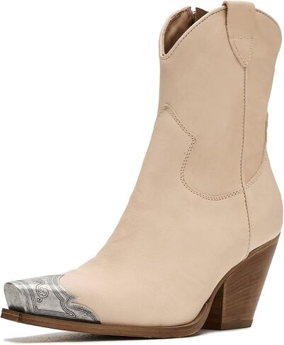Free People Womens Brayden Western Boots, Cabernet Leather, 8 Medium in Saudi Arabia