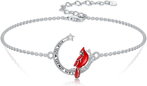YYB Cardinal Gifts for Women Cardinal Bracelet Sterling Silver I Am Always With You Memorial Gifts Sympathy Jewelry in Saudi Arabia