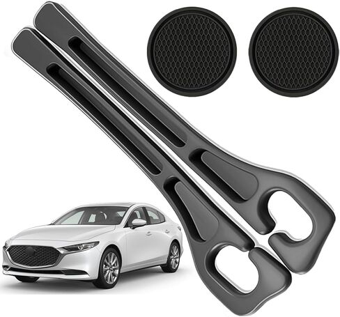 Car Seat Gap Filler Organizer Compatible with Ford Bronco Sport Accessories Seat Gap Plug Blocker with Storage Slot Non-Slip Car Cup Holder Coaster Black in Kuwait