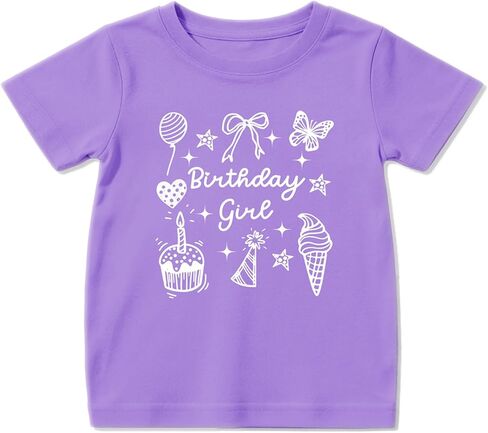 Birthday Girl Shirt Outfit Cute T-Shirt Short Sleeve Graphic Tees for 3-12 Year Old Toddler Girls Kids Summer Tops in Saudi Arabia