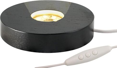 حامل إضاءة LED خشبي لفن الزجاج والكريستال ثلاثي الأبعاد - حامل عرض يعمل بمنفذ USB مع 6 مصابيح LED عالية السطوع in Kuwait