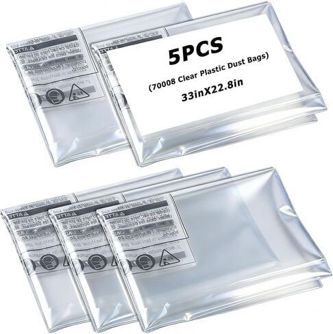 70008 Clear Plastic Dust Collector Bags 14" x 32", Compatible with Delta, Grizzly, Harbor Freight, Shop Fox, WEN (6 PACK) in Saudi Arabia