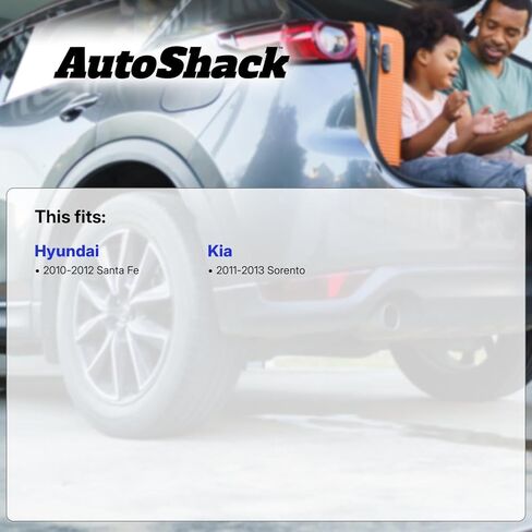 دوارات الفرامل الأمامية والخلفية المحفورة والمشقوقة من AutoShack لاستبدال وسادات الفرامل السيراميكية لـ 2011-2013 Kia Sorento 2010-2012 Hyundai Santa Fe V6 FWD Black E-Coated 12-PC طقم فرامل NightGuard in Kuwait