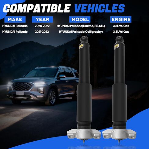 55367-S9400 ممتص الصدمات الخلفي متوافق مع 2020-2022 Hyundai Palisade 3.8L V6 مجموعة ممتص الصدمات الخلفية ذاتية التسوية تحل محل 55367-S9300، 55367S9300، 55367S9400 in Kuwait