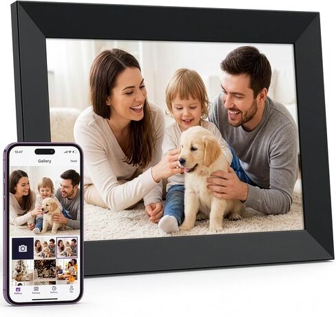 8" WiFi Digital Photo Frame (White) – HD IPS Touchscreen, Instant Remote App Photo & Video Sharing, 16GB Storage, No Subscription Fees, Auto-Rotation, White in Saudi Arabia
