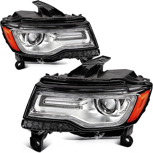 Headlight assembly fit with 2014-2016 for Jeep Grand Cherokee Lens Color Clear Projector Driver and Passenger Side CH2502252 68111001AM in Saudi Arabia