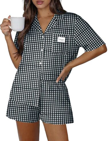 Ekouaer Two Piece Sets for Women Summer Y2K Shirt and Shorts Beach Vacation Cruise Outfits Travel Sweatsuits Lounge Set in Saudi Arabia