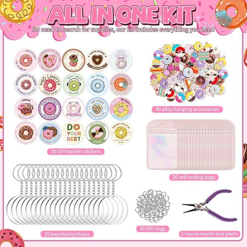 151Pcs Keychain Blanks Kit, DIY Keychain Making Kit With Clear Acrylic Blanks, Key Rings, Keychains Making Supplies in Saudi Arabia
