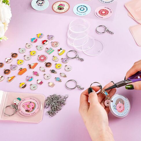 151Pcs Keychain Blanks Kit, DIY Keychain Making Kit With Clear Acrylic Blanks, Key Rings, Keychains Making Supplies in Saudi Arabia
