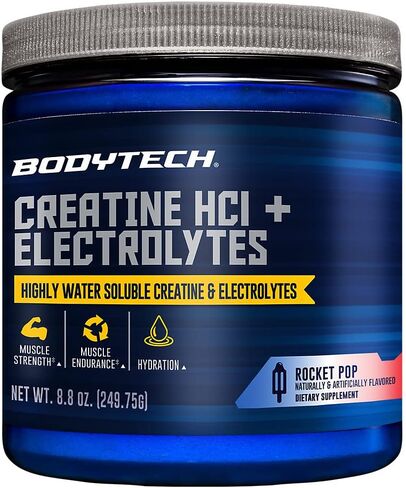BODYTECH كرياتين حمض الهيدروكلوريك + مسحوق إلكتروليتات عالي الذوبان في الماء ومتوفر بيولوجيًا على شكل صاروخ (8.8 أونصة/75 وجبة) in Kuwait