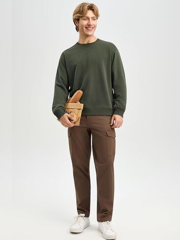Crewneck Sweatshirt V-Stitch Midweight French Terry 10.6 oz. Cotton Blend Comfy Pullover for Men Women Unisex in Saudi Arabia