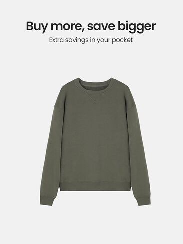 Crewneck Sweatshirt V-Stitch Midweight French Terry 10.6 oz. Cotton Blend Comfy Pullover for Men Women Unisex in Saudi Arabia