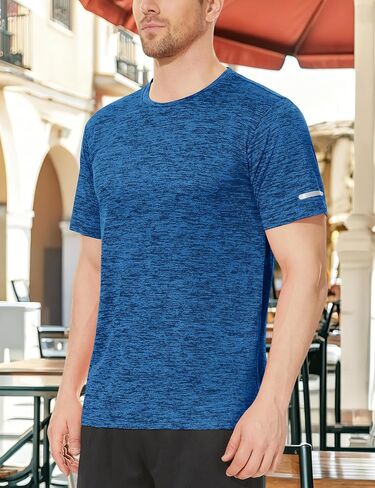 Men's Quick Dry T-Shirt Athletic Running Shirts Crewneck Gym Wokout Fitness Performance Tee Under Shirt in Saudi Arabia