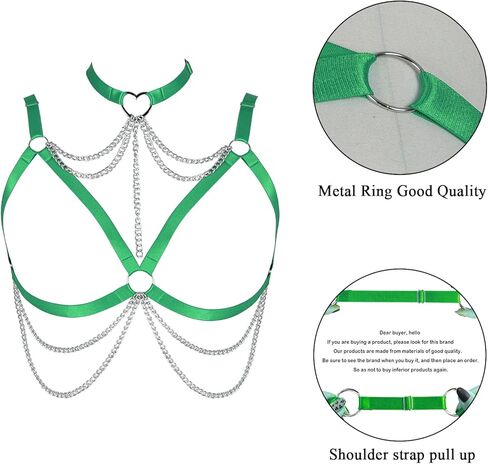 Women's Body Harness Bra Plus Size Hollow Punk Metal Chain Bra Gothic Carnival Christmas Halloween Party Dance Costume in Saudi Arabia