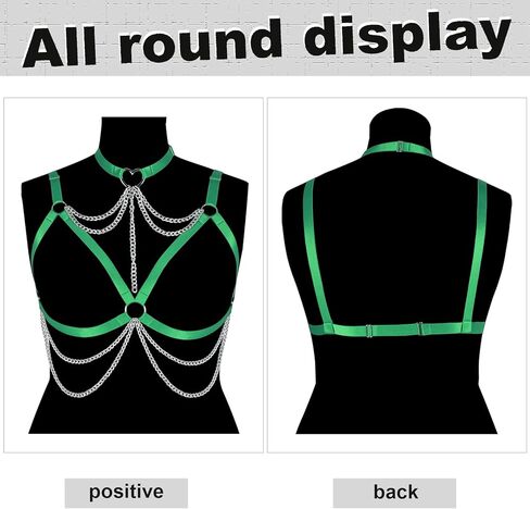 Women's Body Harness Bra Plus Size Hollow Punk Metal Chain Bra Gothic Carnival Christmas Halloween Party Dance Costume in Saudi Arabia