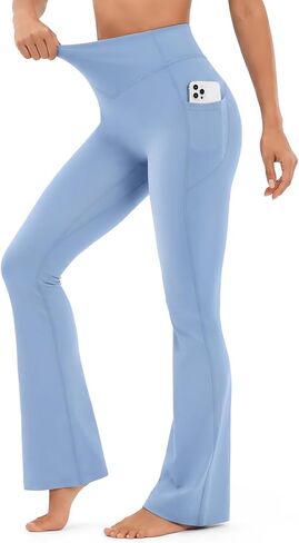سروال ضيق بمؤخرة مضيئة مع جيوب للنساء سروال يوجا عالي الخصر بدون درزات أمامية للتمرين in Kuwait