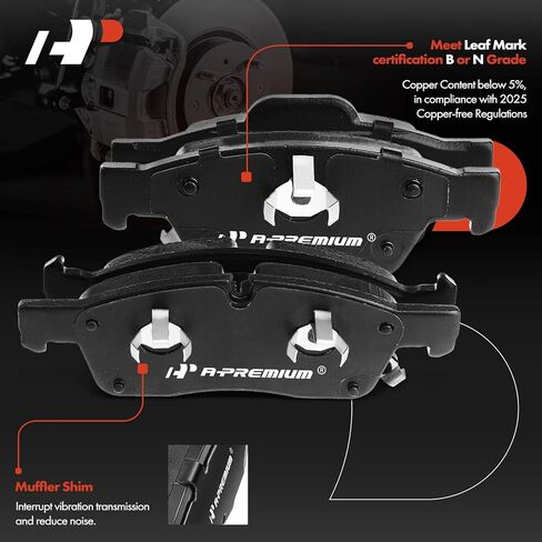 A-Premium Front and Rear Drilled and Slotted Disc Brake Rotors + Ceramic Pads Kit Compatible with Select Dodge and Jeep Models - Durango 2011-2020 3.6L, Grand Cherokee 2011-2018, 12-PC Set in Saudi Arabia