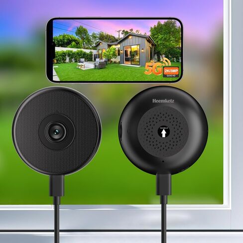 Window Camera for Home Security, 2K Indoor Security Camera with Smart AI Color Night Vision, No-Drill Window Mounted, AI Motion Alerts, 2.4/5GHz WiFi, SD/Cloud Storage, Alexa Compatible in Saudi Arabia