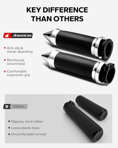 Amazicha 1inch Handlebar Grips, Cable Throttle Control Hand Grips Fit for Harley ’96-’07 Touring, ’02-’17 VRSC, ’08-’13 XR, ’96-’17 Dyna (Except FXDLS), ’96-Later XL in Saudi Arabia